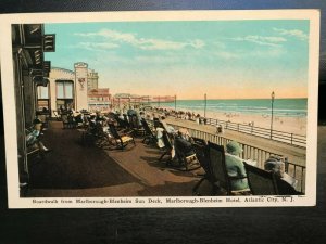 Vintage Postcard 1915-30 Boardwalk Marlborough-Blenheim Deck Atlantic City NJ