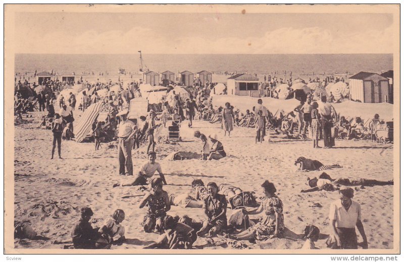 La Plage, Het Strand, De Panne, West Flanders, Belgium, PU-1954