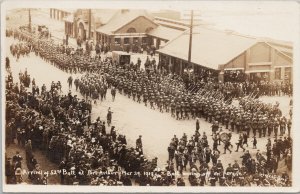 Port Arthur ON 1919 Arrival of 52nd Battalion Soldiers Lovelady RP Postcard E86