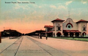 Texas San Antonio Sunset Depot Curteich