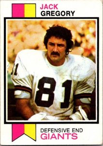 1973 Topps Football Card Jack Gregory New York Giants sk2417