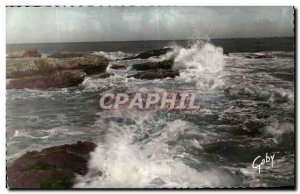 Old Postcard Les Sables D Olonne wave effects in the Grande Cote