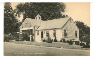 MA - South Natick. Fire Station & Apparatus ca 1940's