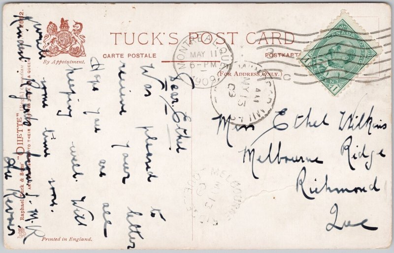 Canada Patriotic Red Ensign Flag Melbourne Ridge Que Split Ring Postcard H72