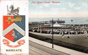 MARGATE KENT UK~FORT BANDSTAND~HERALDIC EMBLEM~W J MUNNS PUBL POSTCARD 1907