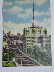 Vintage Postcard Maccabee Building Detroit Michigan Woodward Putnam Linen Unpost