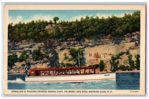 c1940 Stroller IV Passing Painted Rock Palmers Watkins Glen New York NY Postcard