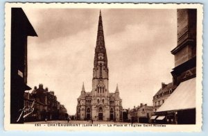 Chateaubriant La Place et l'Eglise Saint Nicolas FRANCE Postcard