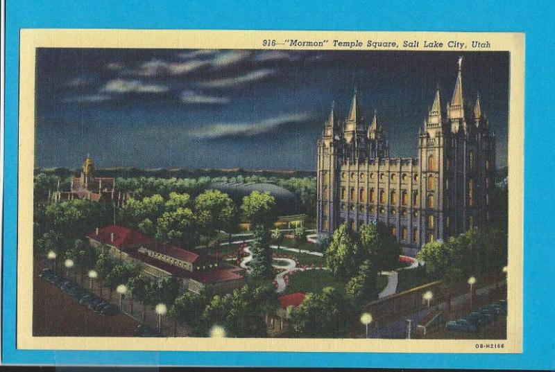 Postcard Mormon Temple Square Salt Lake City, Utah   #  228