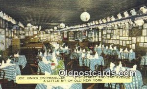 Linen, Joe King's Rathskeller Restaurant, New York City, NYC USA 1954 postal ...