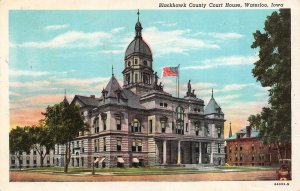 WATERLOO, IA Iowa   BLACK HAWK COUNTY COURT HOUSE  Courthouse  1947 Postcard