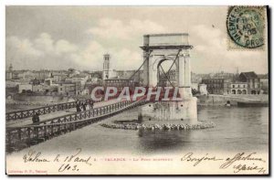 Old Postcard Valencia Suspension Bridge