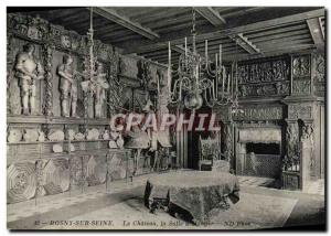 Old Postcard Rosny-sur-Seine Chateau Hall dining Army Armor