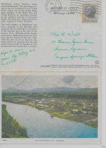 Whitehorse Yukon Territory Canada aerial view of area bi-fold antique pc Z31017