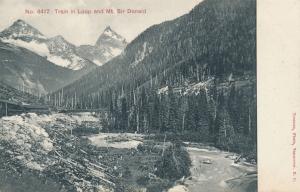 Train in Loop near Mt Sir Donald BC, British Columbia, Canada