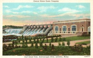 Central Maine Power Company Gulf Island Dam LEWISTON ME Vintage Postcard c1920