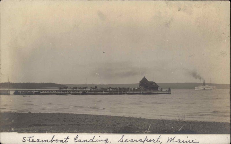Searsport Maine ME Steamboat Landing c1910 Real Photo Vintage Postcard
