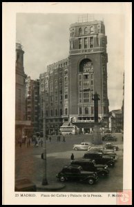 Madrid, Plaza del Callao and Palace of the Press, Spain (RP)