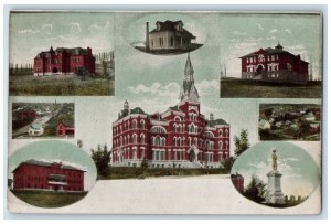 Moscow Idaho ID Postcard University Of Idaho And Landmarks Scene c1910's Vintage