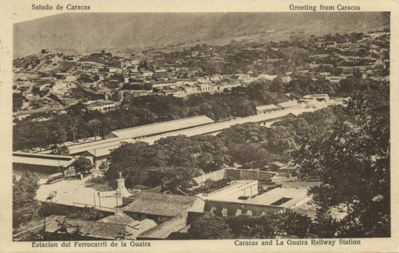 venezuela, CARACAS, Estacion del Ferrocarril de la Guaira, Railway Station 1926