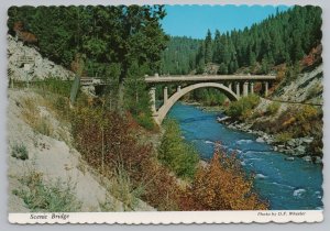 Bridge~Boise Cascade Idaho~North Fork Payette River Scenic Bridge~Continental PC