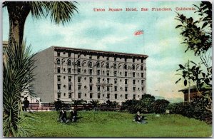 Union Square Hotel San Francisco California CA Huge Grounds & Building Postcard