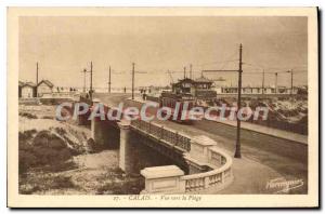 Old Postcard Calais View To The Beach