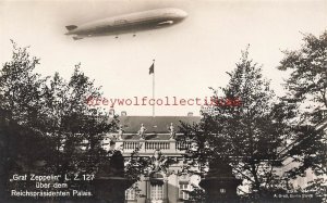 Germany, Palace of the Reich President, Graf Zeppelin L.Z. 127, RPPC