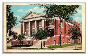 Vintage 1930's Postcard Presbyterian Church Building Waxahachie Texas