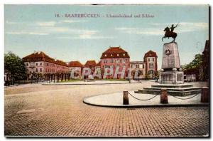 Old Postcard Ulanendenkamla Saarbrucken und Schloss