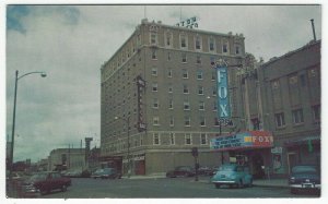 North Platte,  Nebraska, Vintage Postcard View of Fox Theatre & Pawnee Hotel