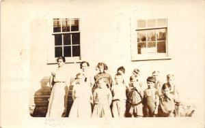 Cazenovia WI-Conrad IA~Group of Students with Mary Jasper Teacher~1912 RPPC