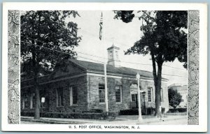 WASHINGTON NJ UNITED STATES POST OFFICE VINTAGE POSTCARD