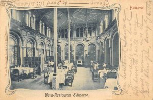 Wein-Restaurant Schwarze, Hannover, Germany Interior 1906 Vintage Postcard