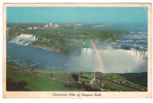 Aerial View From Seagram Tower Niagara Falls Ontario, Vintage FH Leslie Postcard