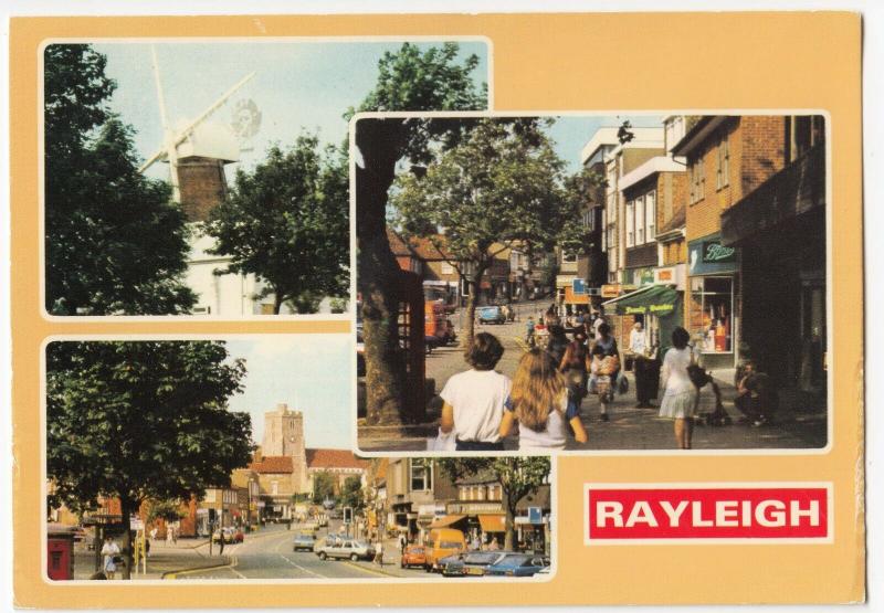 Essex; Rayleigh Multiview PPC, Unposted, Shows Windmill & High St c 1980's