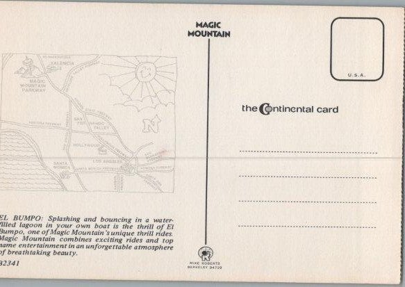 El Bumpo Magical Mountain Valencia Ca Continental Postcard-