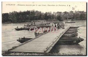 Old Postcard Army Avignon maneuver executed by the 7th Genie Opening portieres