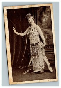 Vintage 1910's Photo Postcard Studio Portrait of Woman in Dancers Costume