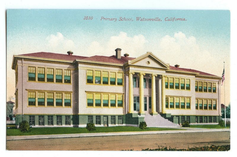 Postcard CA Primary School Watsonville California Vintage Standard View  