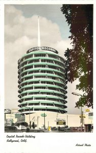 Postcard RPPC California Hollywood Capitol Records Building autos 23-10400