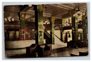 Vintage 1910's Postcard Office and Lobby St. Anthony's Hotel San Antonio Texas