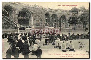 Old Postcard Lourdes Benediction of the Blessed Sacrament in front of the Rosary