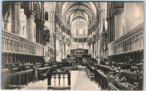 c1910s Canterbury, England Cathedral Choir Gothic Interior Vaulted Ceiling A356