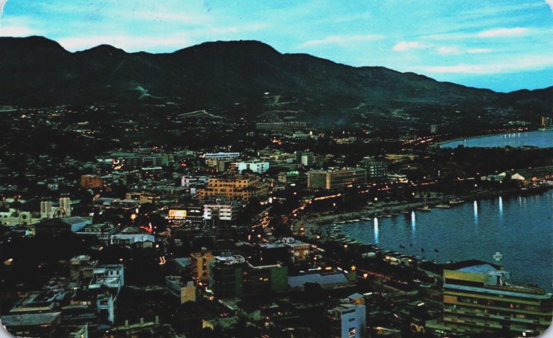 Mexico Acapulco Night View Vintage Postcard C255