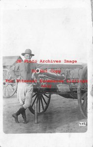 Mexico Border War, RPPC, US Army Soldier Leaning on Artillery Gun, Shell