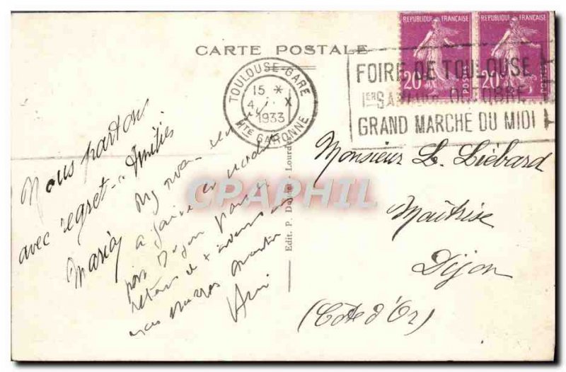 Old Postcard Lourdes Lake