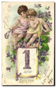 Old Postcard Fantasy Flowers Children