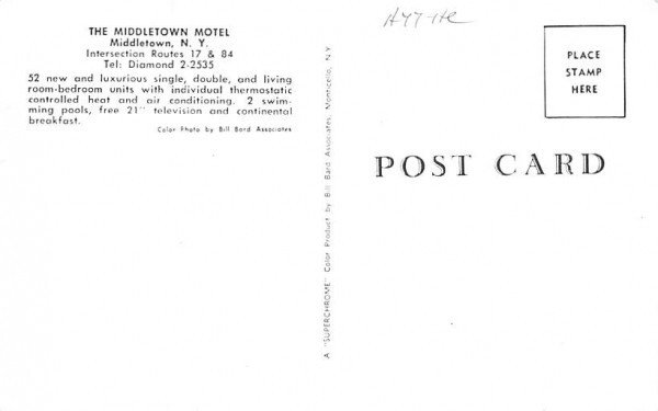 Middletown Motel New York Postcard