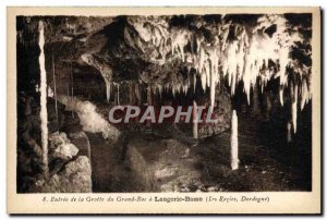 Old Postcard Entrance to the cave of the Grand Roc Laugerie Low